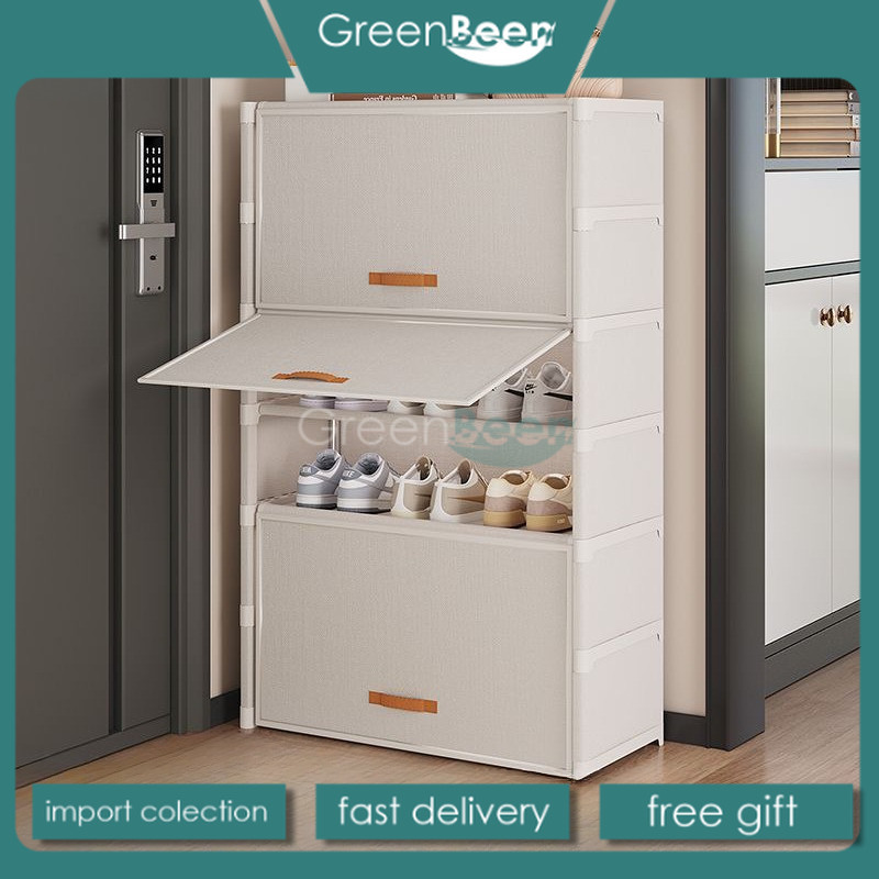 Rak Sepatu Anti Debu Tertutup Lemari Sepatu Kain 9 Susun Rak Sepatu Portable Tahan Air & Debu - GREE