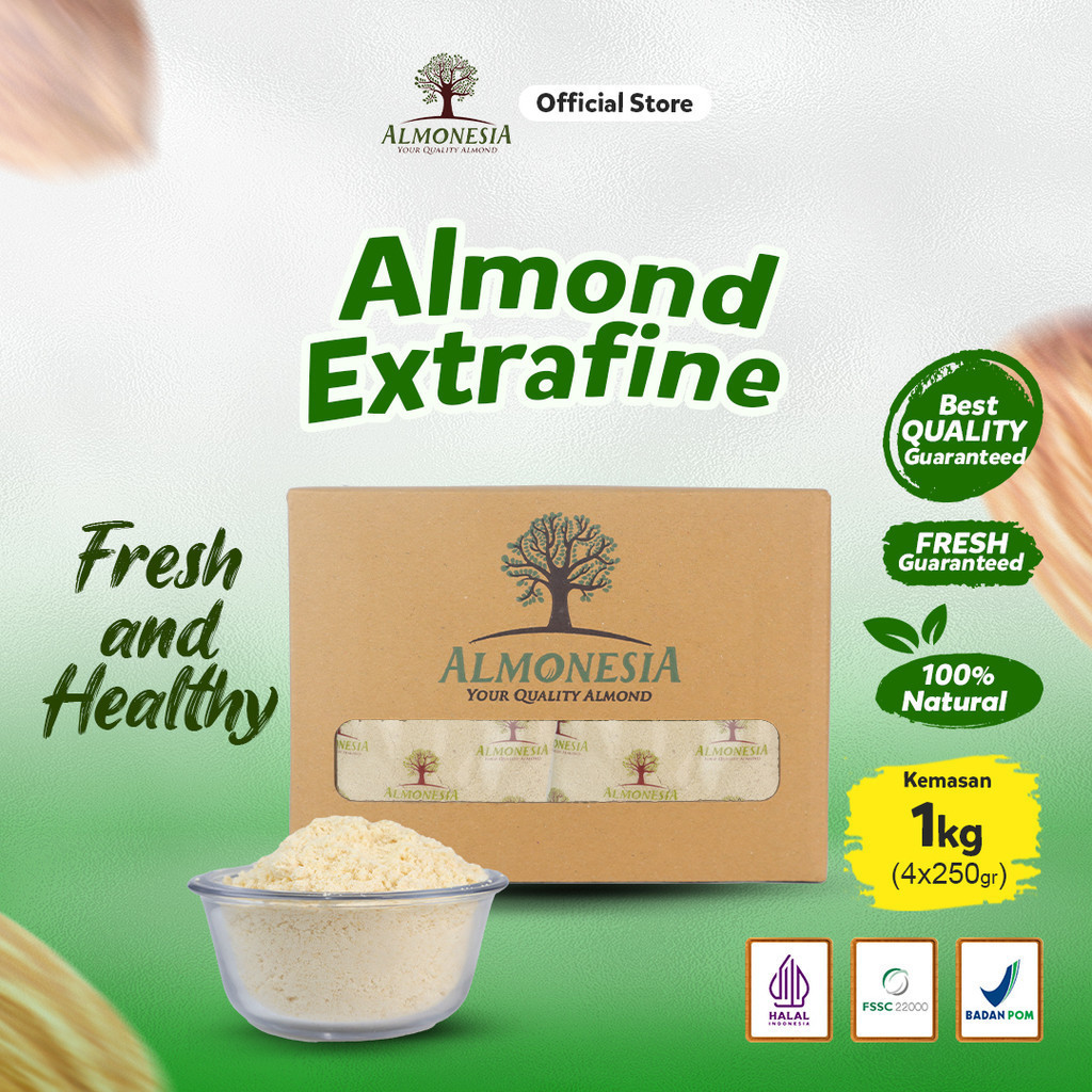 

Almonesia - Almond Extrafine 1 Kg | 4 X 250gr (Tepung Almond/ Almond Powder/ Almond Bubuk)
