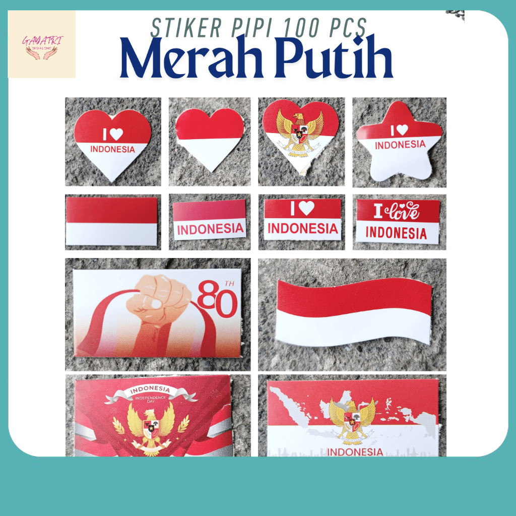 

Serba Agustus / [100 pcs] STICKER / STIKER PIPI BENDERA MERAH PUTIH 17 AGUSTUSAN / INDONESIA