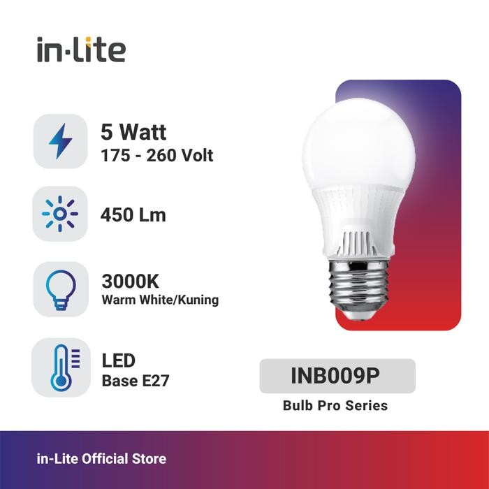 in-Lite Lampu Bohlam LED LED Lampu Bohlam INB009P - Kuning, 5/15/18 Watt