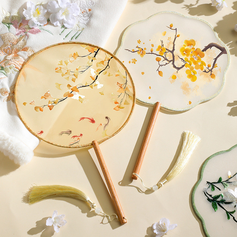 

Ancient Style Fan Chinese Fan Dance Fan Hanfu Cheongsam Paired with Ancient Semi Transparent and Elegant Summer Court Small Fan