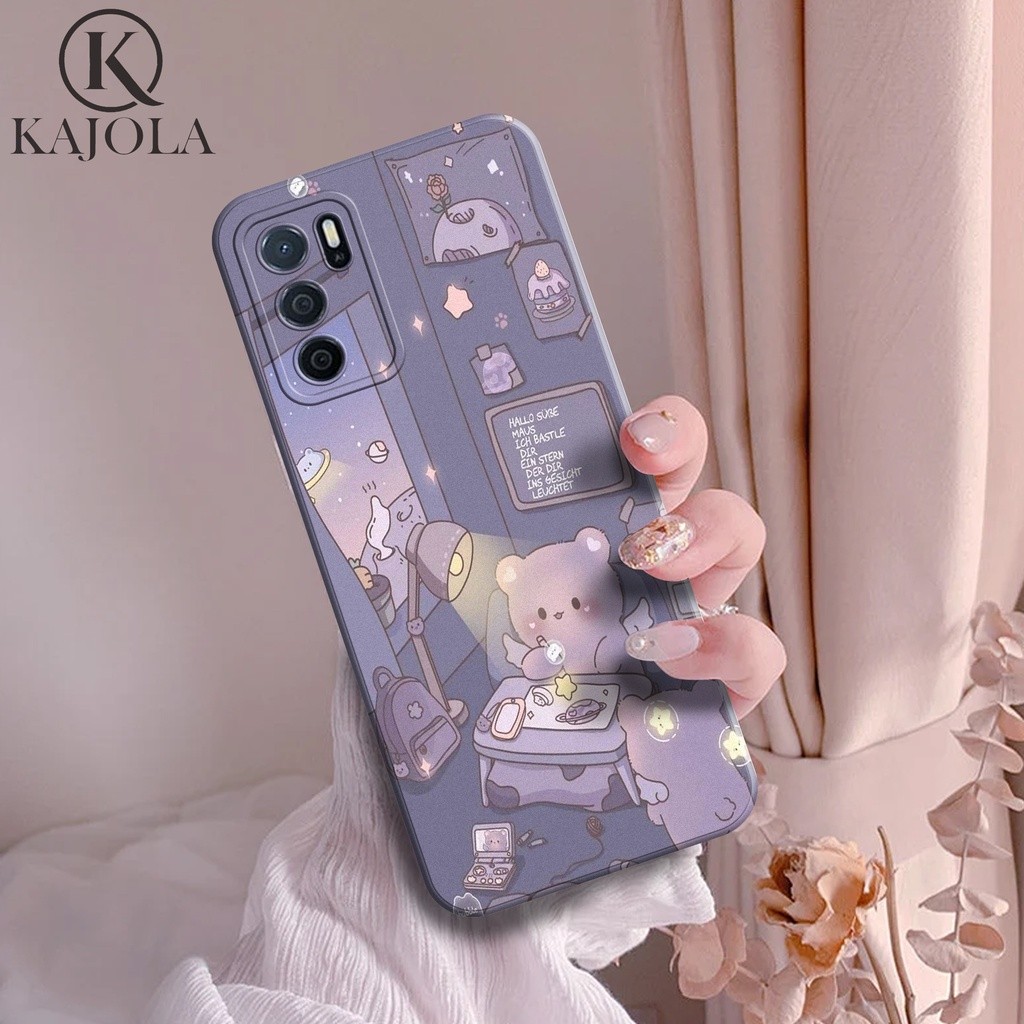 Case Hp Oppo A16 - Case Motif Purple Cartoon Cute  - Silicon Hp - Kesing Hp Oppo A16  - Cover Hp - A