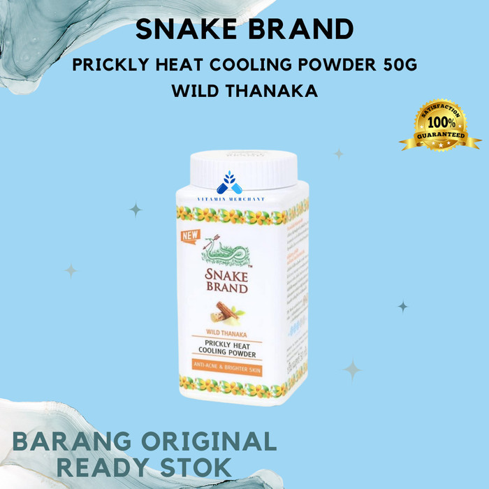 Bedak Snake brand prickly heat cooling powder 50g - Wild Thanaka - w&w