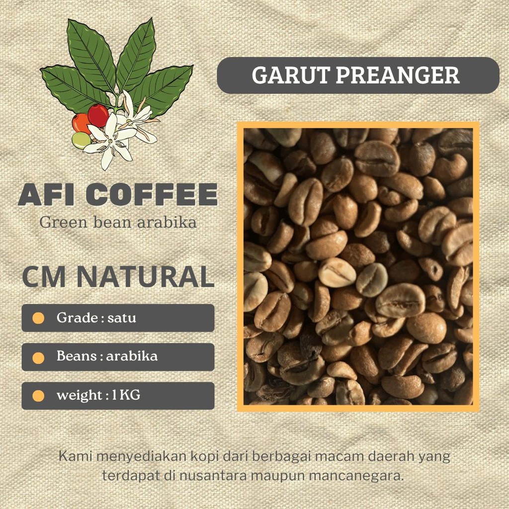 

Green bean arabika Cm - Natural | Biji kopi mentah