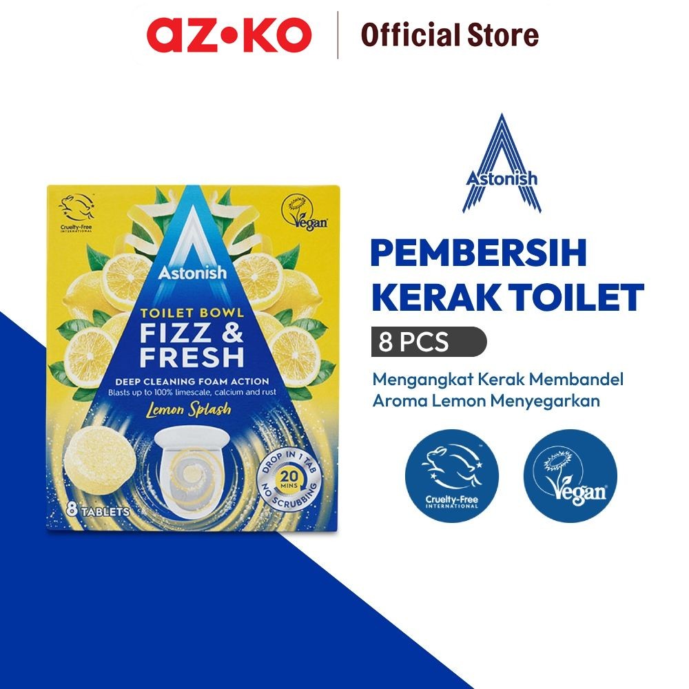 AZKO Astonish Set 8 Pcs Pembersih Kloset Lemon Splash Penghilang Bau Wc Penetral Aroma Tidak Sedap C