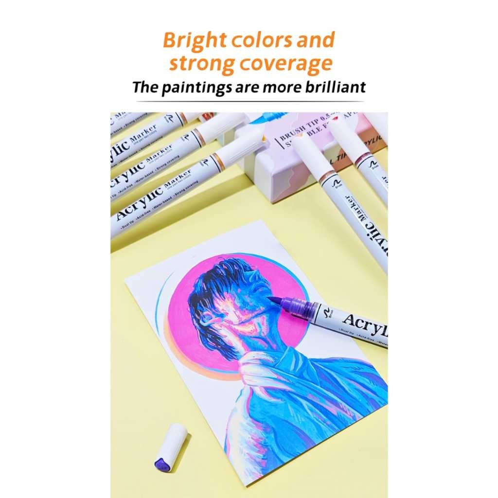 

Ay00! Guangna double color acrylic marker/spidol akrilik dual warna 8106 - 60/120 warna