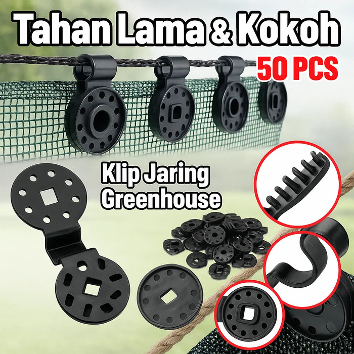 ✨️COD/Gratis Ongkir✨️50/100pcs Jepit Jaring Teduh / Penjepit Paranet/Clip Net Bulat Waring/Klip Para