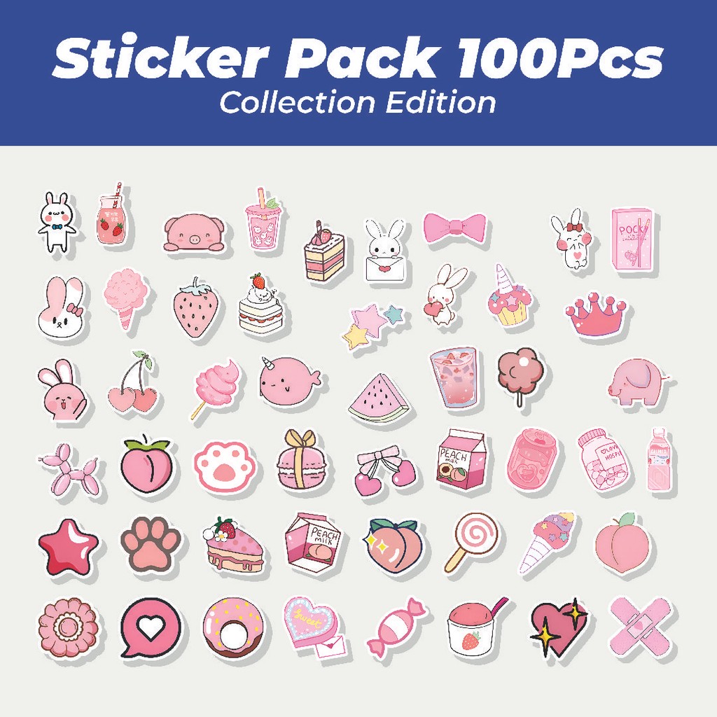 

Hot Stiker Cute Pink Sticker Pack Lucu Anti Air Stikers Berperekat Waterproof Sticker Decal Buat Motor Helm Buku Journal Koper Casing HP Laptop Botol Minum