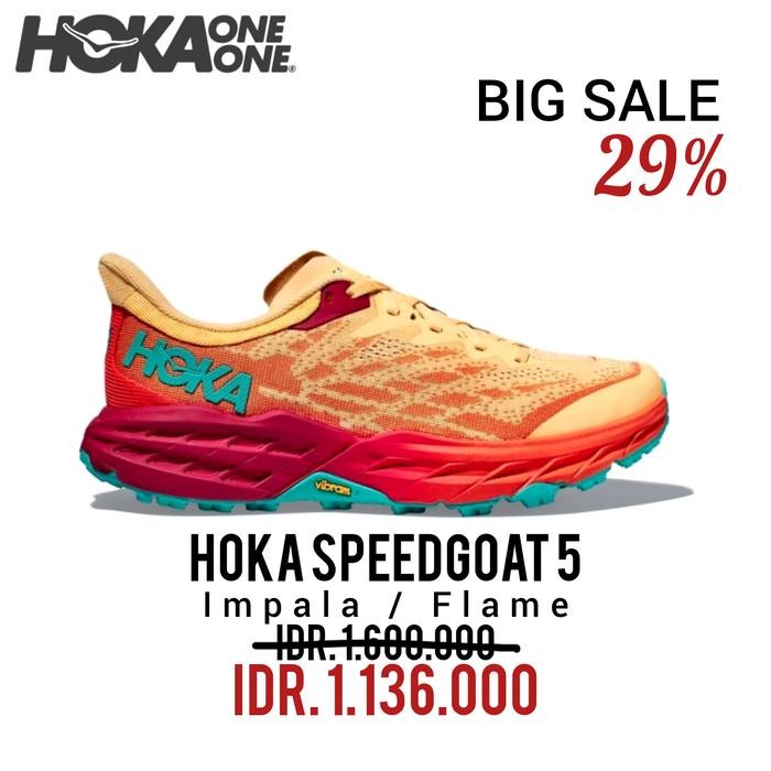 SEPATU RUNNING HOKA SPEEDGOAT 5 IMPALA / FLAME MEN'S 100% ORIGINAL BNIB / SEPATU SNEAKERS PRIA DAN W