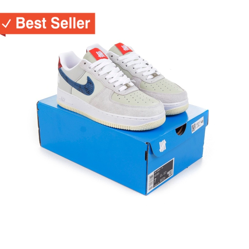 SEPATU ASLI ORIGINAL PREMIUM BAHAN TEBAL / Undefeated X Nike Air Force 1 Low GreyTERMURAH TERLARIS