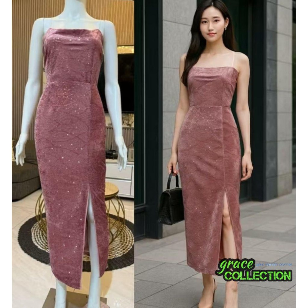 GRAC3COLL LONG PARTY DRESS BLUDRU SHUXIN BLINK-BLINK SIZE M-XL / MAXI DRESS / DRESS PESTA / ELEGANT 