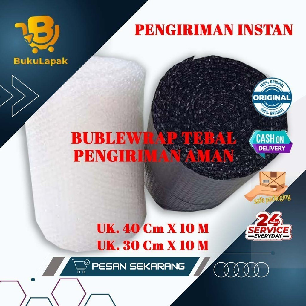 

(Tanpa Min. Order) Bubble Wrap Premium Tebal Bisa Gojek Area Surabaya, Gununganyar, Rungkut Hitam dan Bening