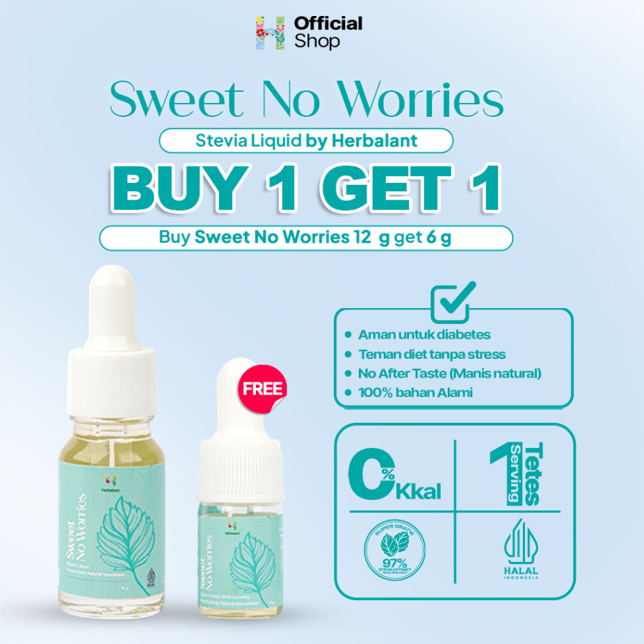 

Buy 1 Get 1 - Herbalant Stevia 12g + 6g | Stevia Cair | 0 Calories | Gula diet | Gula stevia