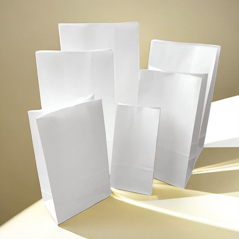 

10/50pcs White Kraft Paper Bags Versatile & Reusable Packaging for Gourmet Biscuits Delicious Baked Goods & Convenient Takeaways