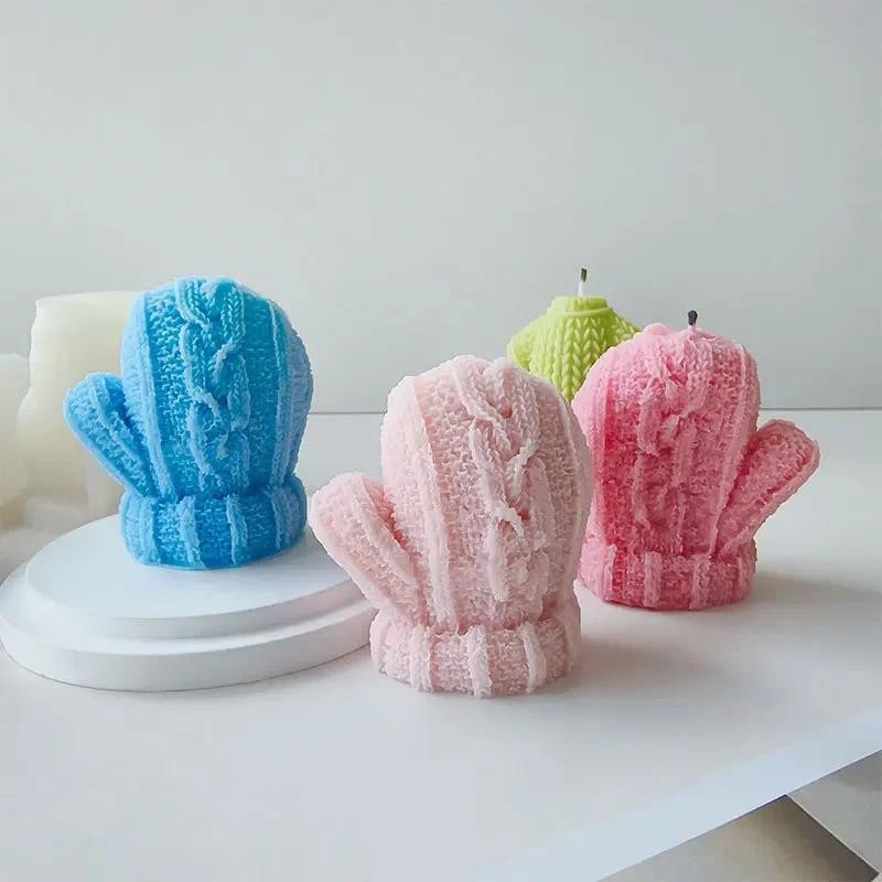 

3D Woolen Glove Sweater Hat Silicone Mold DIY Handmade Candle Making Supplies for Christmas Decoration Gypsum Resin Crafts Mold
