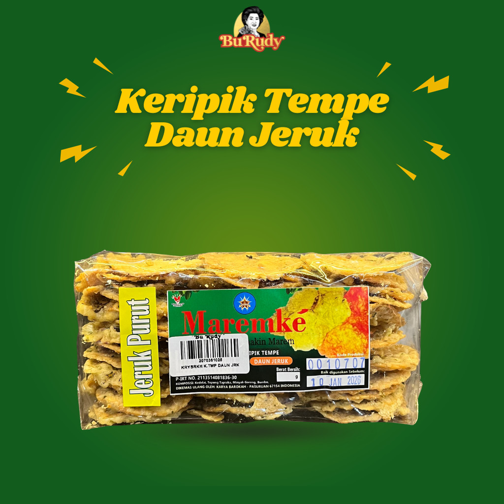 

Keripik Tempe Daun Jeruk Maremke – Camilan Renyah Gurih Renyah 250g