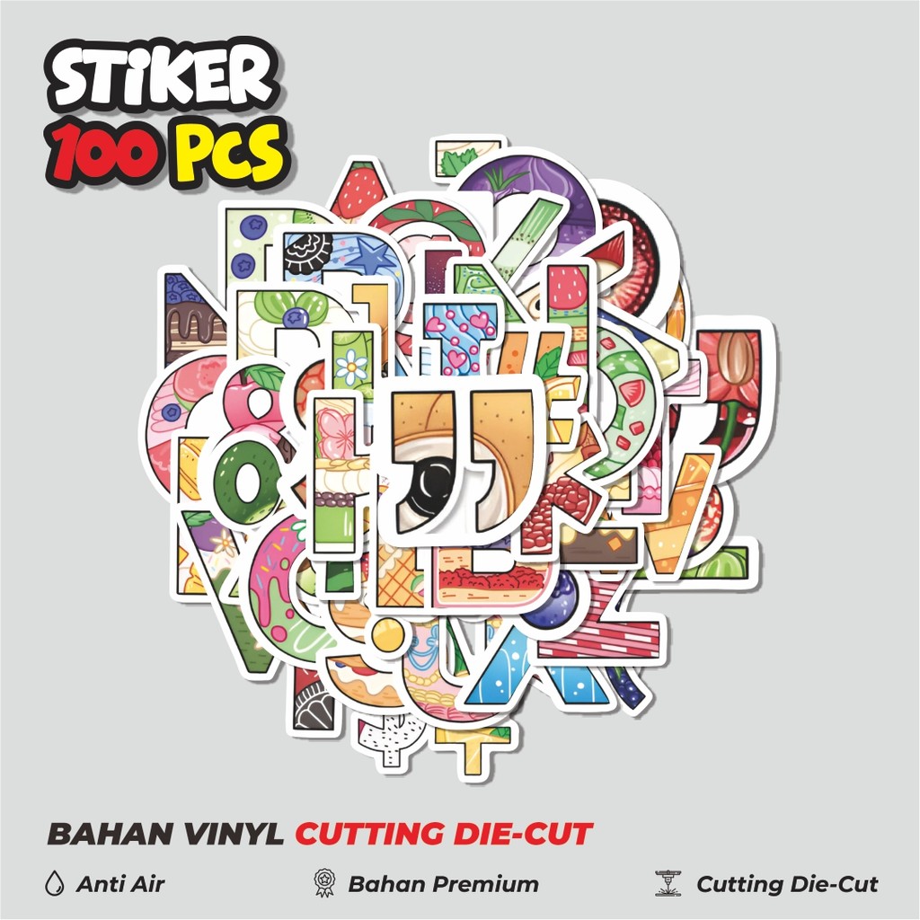 

Terbaru! 50 pcs Stiker Cute Alphabet Food Series [Seri Makanan Alfabet Lucu] Dekorasi Lucu Kreatif untuk Notebook, Skateboard, HP