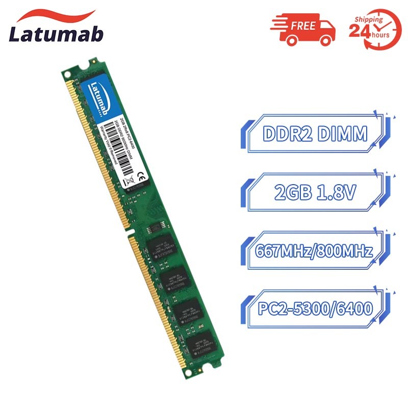 Memoria RAM DDR2 2GB 800Mhz 667MHz PC2-5300U PC2-6400U UDIMM 1.8V 240Pin DDR2 Desktop Memory Model
