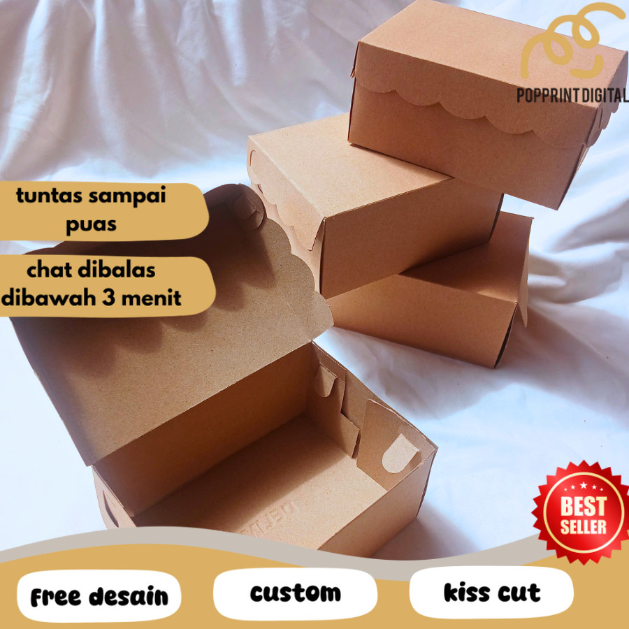 

PpD Kotak kardus Kraft Coklat/Kardus Kue/Kotak kardus Snack/ Kardus Renda Coklat Non-laminasi