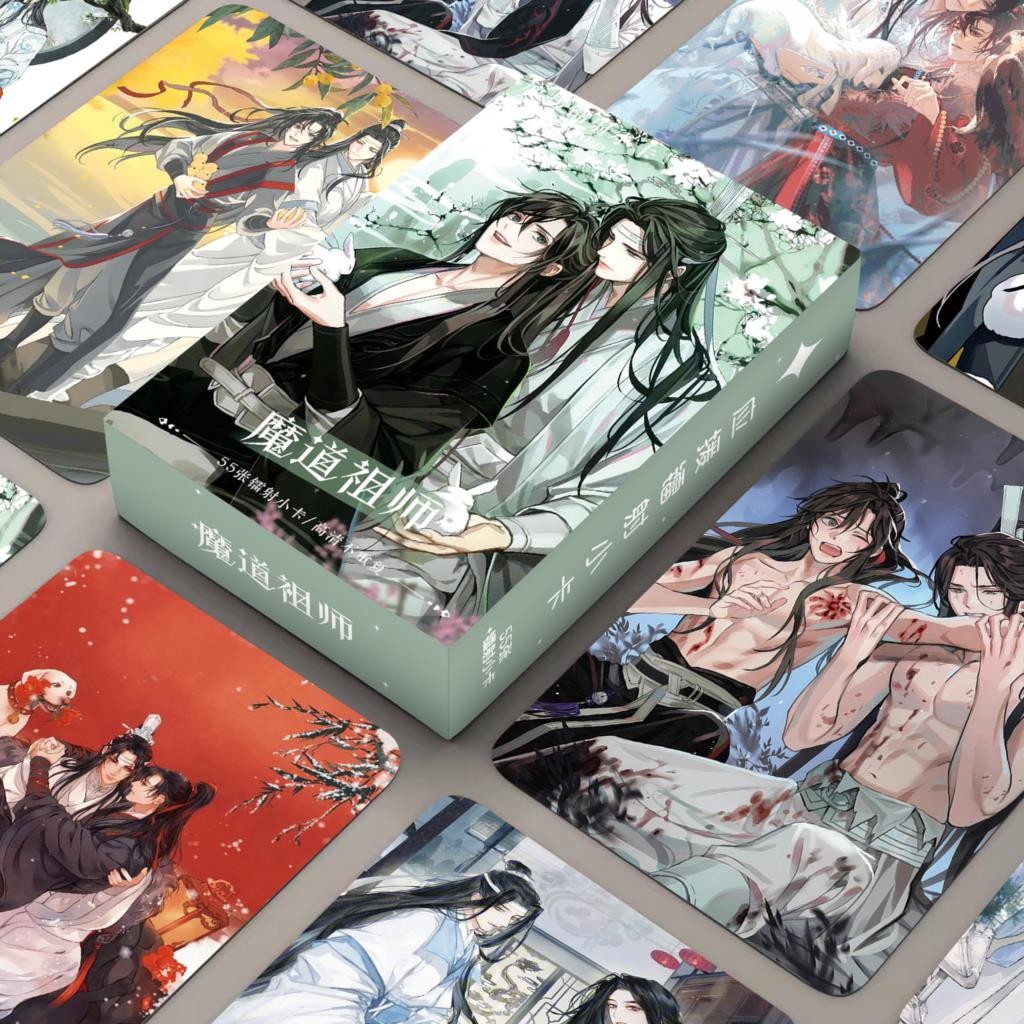 

55pcs Mo Dao Zu Shi Grandmaster of Demonic Cultivation Laser Lomo Card Wei Wuxian,Lan Wangji Mini Postcard Photo Cards Fans Gift