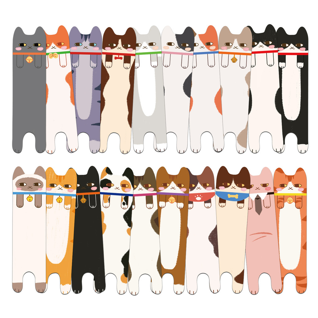 

30PCS Cat Bookmarks Cute Reading Pages Book Tags Student Creative Gifts Decoration Page Tags Cards