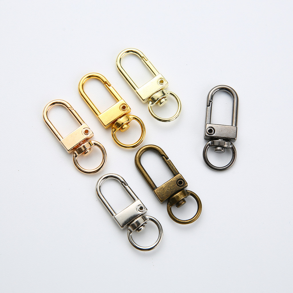 

10/50/100pcs Key Ring Rotating Dog Buckle Gold Lobster Clasps Hooks For DIY Jewelry Making Key Chain Accessories Wholesale