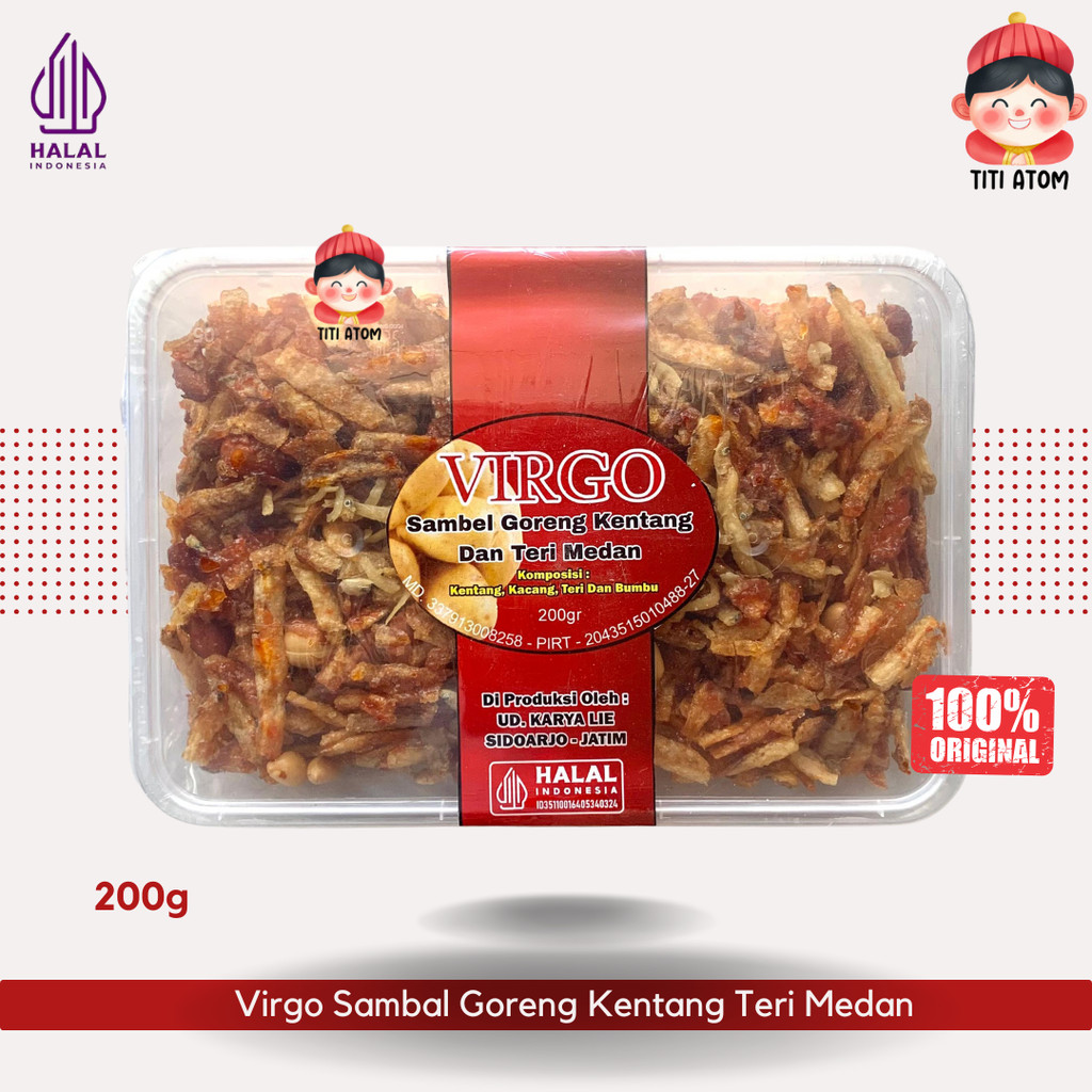 

Virgo Sambal Goreng Kering Kentang Teri Medan Tepak Kotak 200g