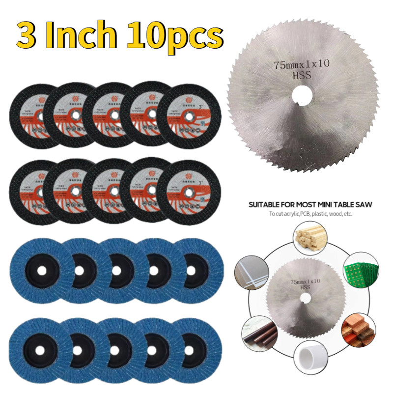 10pcs Mata Gerinda Amplas Susun 3 Inch Amplas Susun Fleksibel Grit #80 Flap Disc Gerinda Amplas