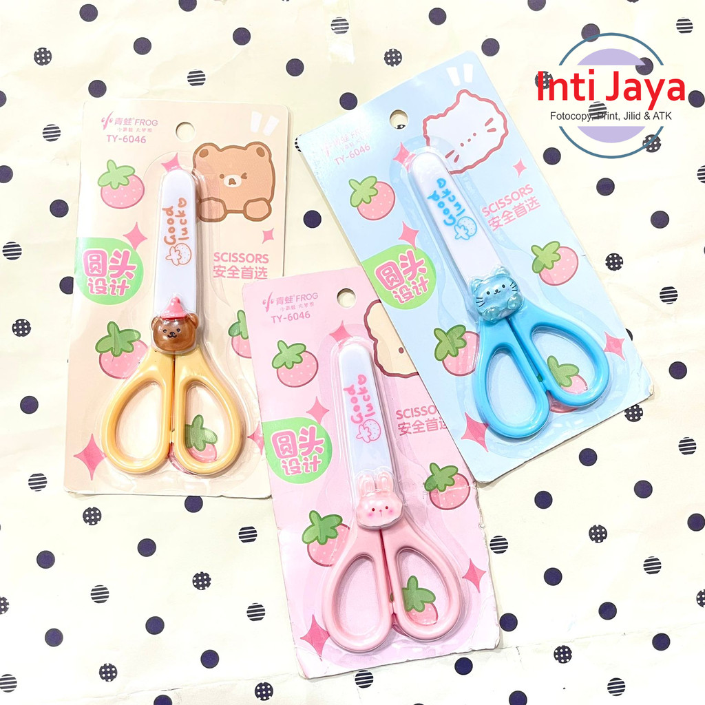 

Gunting Fancy FROG Stroberry Warna Pastel Gunting Anak dengan Tutup