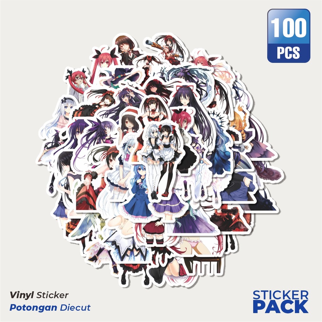 

Super Hemat! 100 PCS Stiker Stiker Acgn Beauty Girls Series DATE A LIVE Character Waterproof Aesthetic- Untuk Laptop, Motor, dan Helm - Paper Stationery Pack