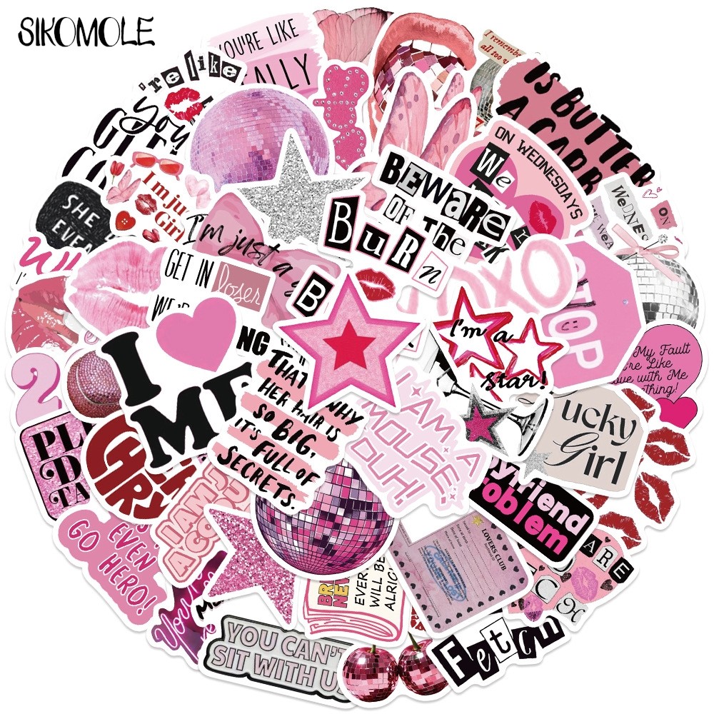 

10/30/50pcs Cute Pink Cool Girls Cartoon Stickers Aesthetic Decal Fridge Laptop Phone Diary Stationery Graffiti Sticker Kid Toy