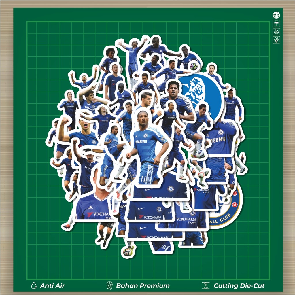 

HOT 50 PCS STIKER Football Series Chelsea FC Stiker Fashion Cars Decal Dingin Kartu Album Custom Vinyl Anti Air- Sticker Aesthetic Buku Journal Koper Casing HP Tablet Laptop Helm Motor Botol Minum