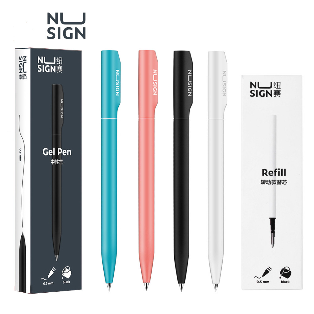 

Deli Nusign Gel Pen 0.5MM Black Ink Rotary Signing Stylo Writing Stationery caneta Smoothly Writing For School Office Supplies