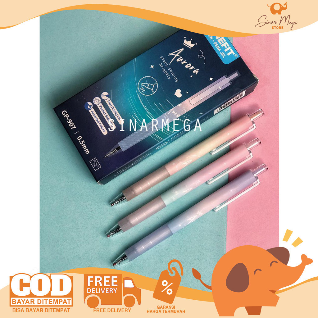 

Benefit Gel Pen AURORA GP-907 0.5mm Pulpen Gel Body Warna Gradasi Murah