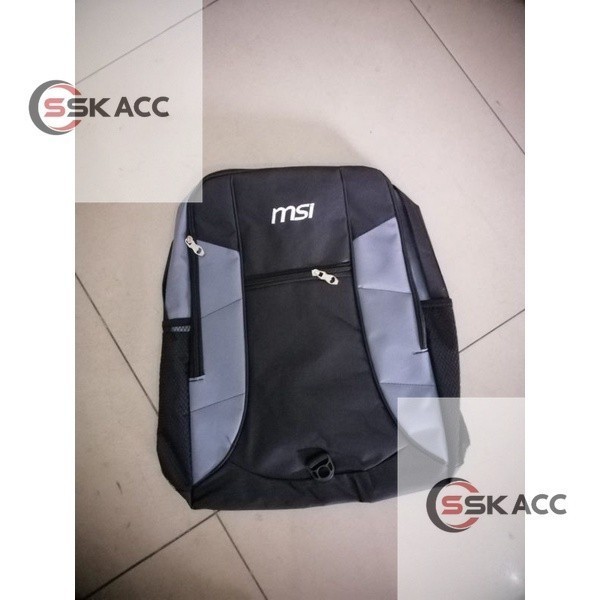 Ransel Laptop / Tas Ransel Kantoran Sekolahan 3 Resleting Merk MSI