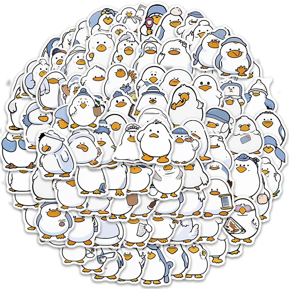 

100PCS Cartoon Duck Stickers Cute Creative Simple Handheld Account Material Phone Case Laptop Luggage Water Cup Waterproof