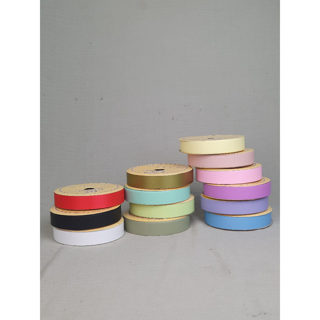 

1 ROLL Pita Kado PASTEL 3/4" Jepang Ribbon Kertas Plastik Dekorasi 2 cm Hampers 18mm