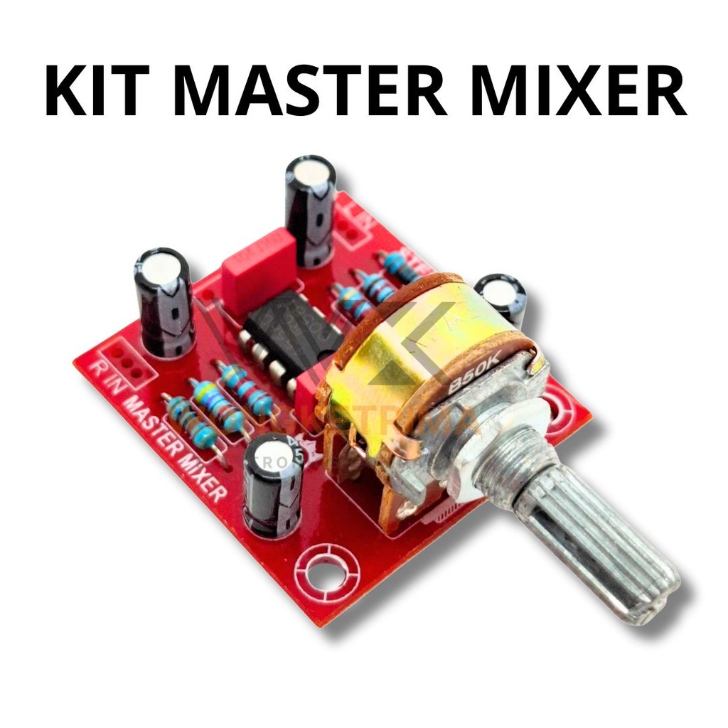 Master Mixer Audio Modul Penguat & Pengatur Sinyal 1 Potensio Volume DC 15V CT