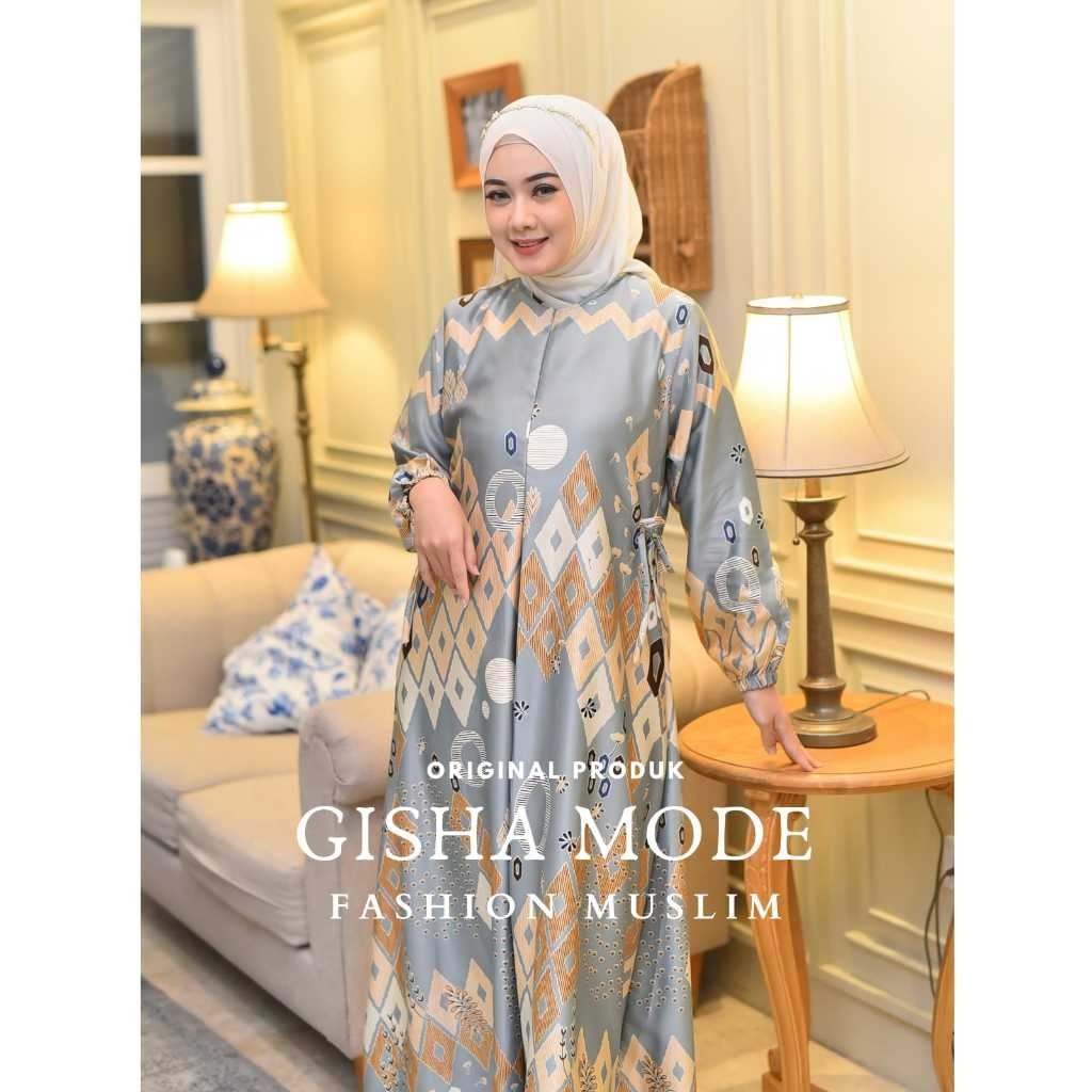 Gamis BRESYA Silk Premium Terbaru |Gamis Motif Bunga Terbaru | Gamis Motif Etnik Silk Premium|Gamis 