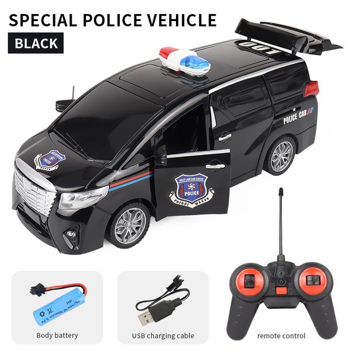 Mainan Mobil Polisi Remote Control Model Toyota Alphard Dual Pintu