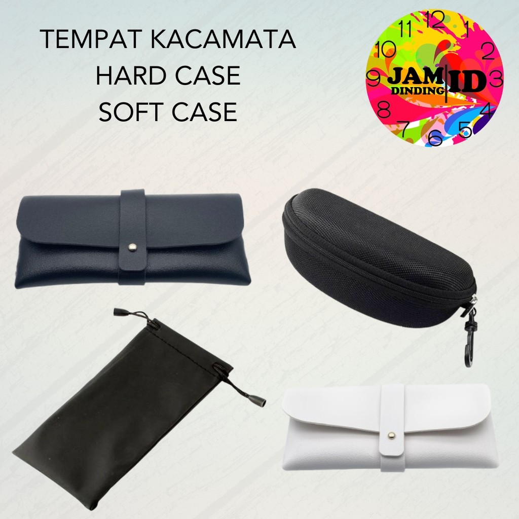 JDID Case Kacamata Premium Model Kulit Serut Zipper Hardcase Softcase