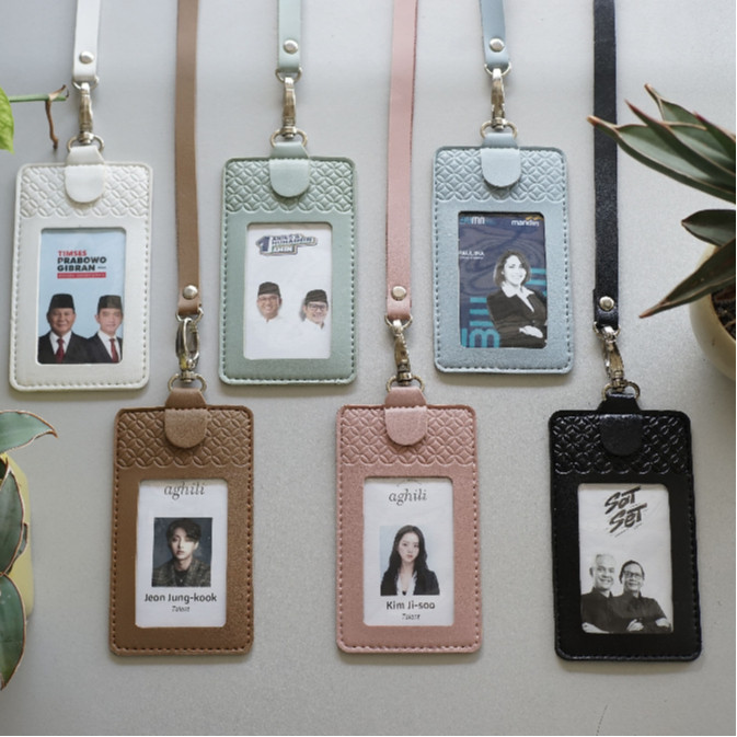 

Sale Aghili Tag Holder ID Card Lanyard Emboss Pattern Batik Warna Pastel Bahan Kulit Leather Terlaris