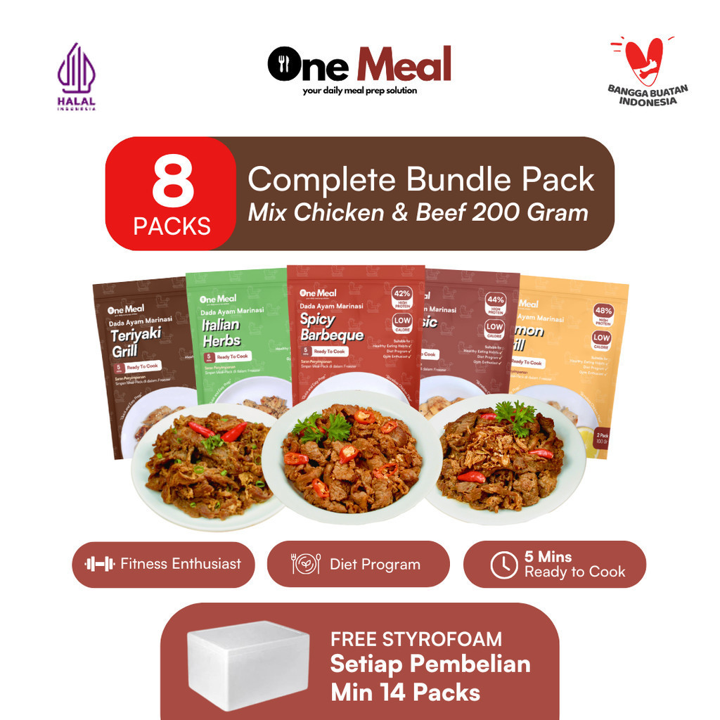 

One Meal Lauk Marinasi Chicken and Beef | 8 Meal Packs