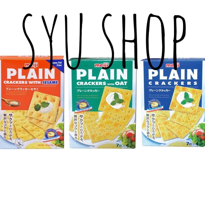 

[TERLARIS] meiji plain cream crackers with oat 104 gr biscuit biskuit diet - plain oat[TERLARIS ]