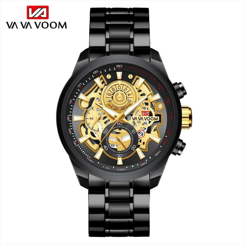 Jam Tangan Pria Analog VAVA VOOM 2311 Date Stainless Steel Premium Original FashionHub.id
