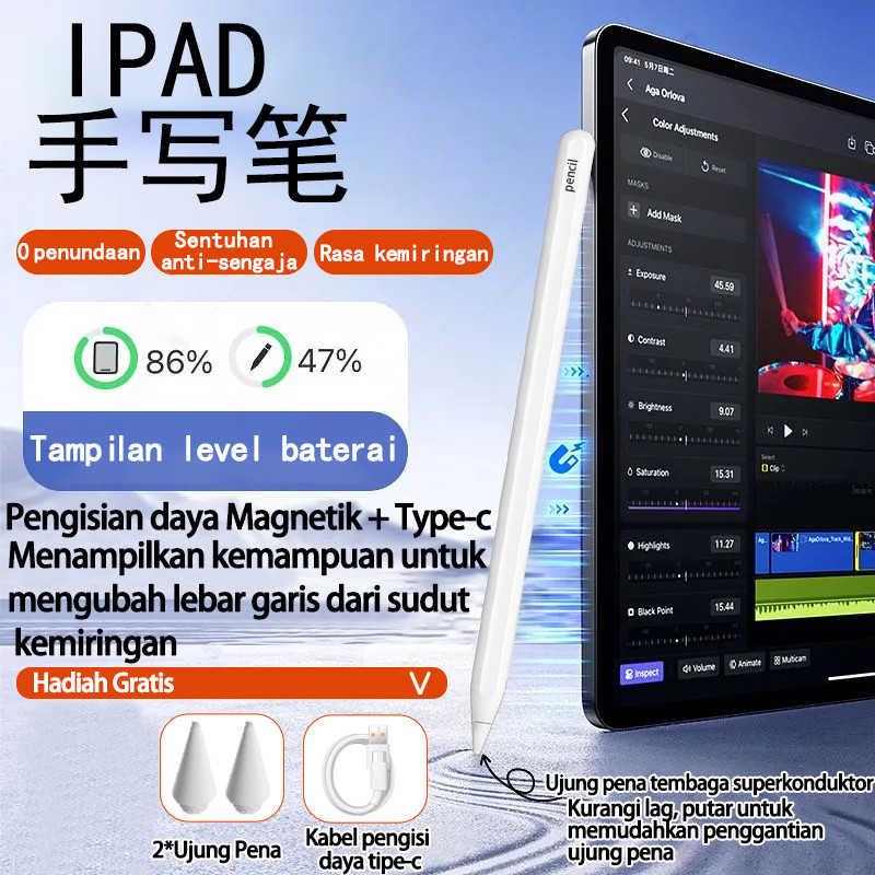 

GOOPODOS stylus Pen GD14 2024 New Stylus Pen With Ipad Find My App And Custom Shortcut Keys For mini5 6 Air4 5 6 Pro11 13 12.9 2018-2024