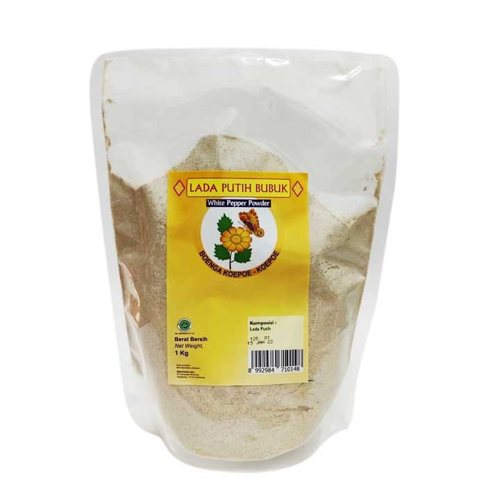 

LADA PUTIH BUBUK CAP BOENGA KOEPOE KOPOE (BUNGA KUPU KUPU) 1KG