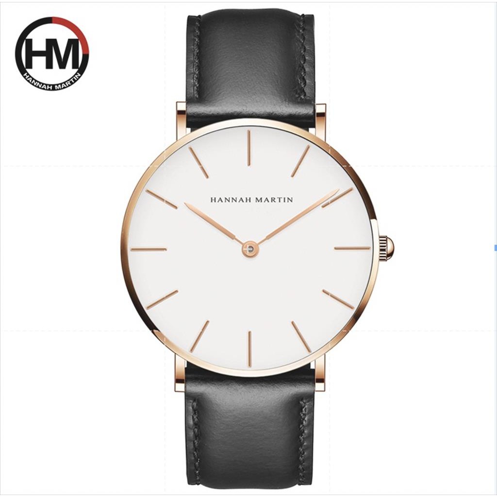 Jam Tangan Pria Hannah Martin CB01 Leather Analog Premium Anti Air 30 Meter