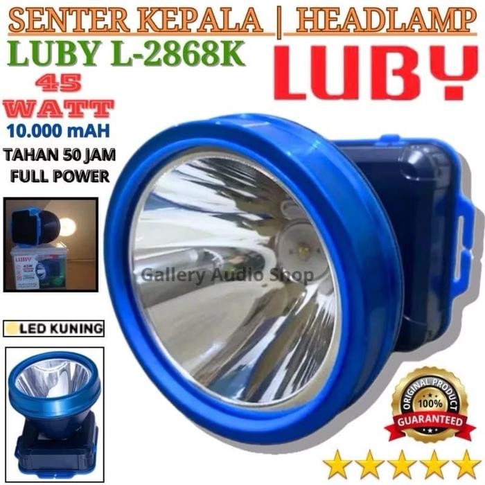 [ COD bayar di tempat ] promo Lampu senter led Kepala Terbaru LUBY L-2868K  Cahaya kuning 45 Watt | 