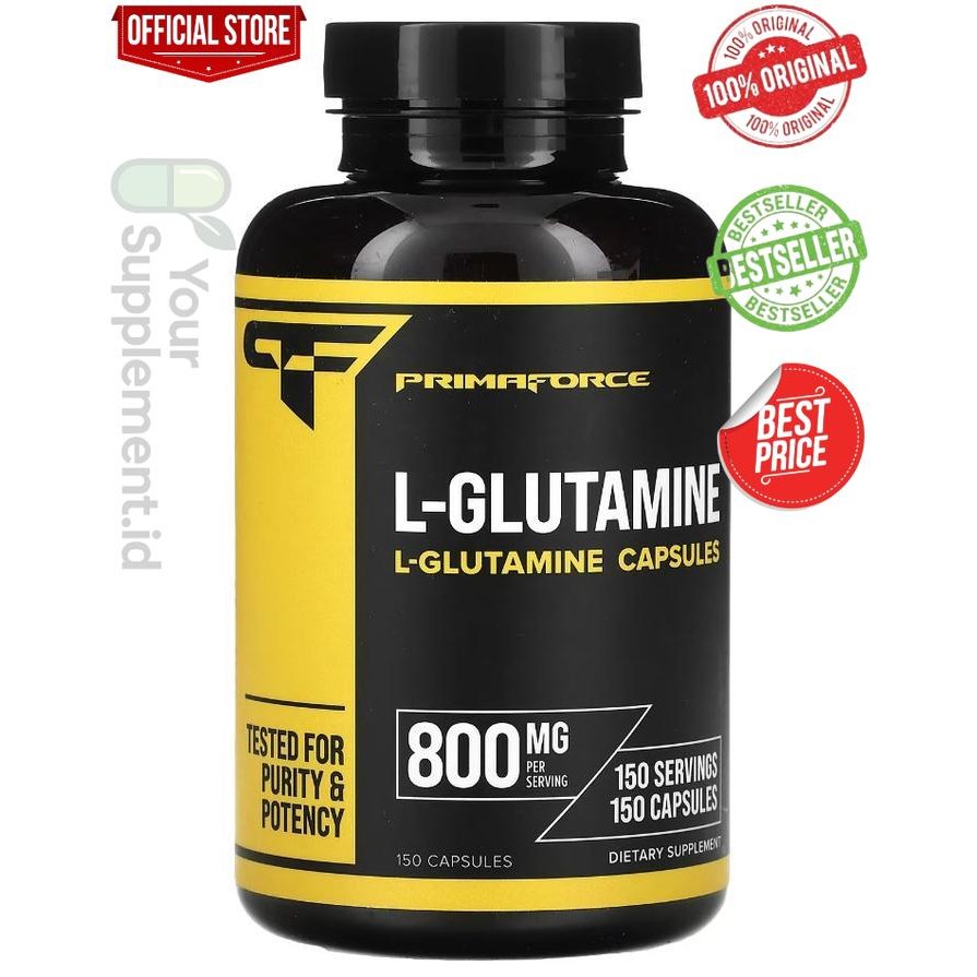 L Glutamine Primaforce L-Glutamine 800 mg 150 Caps supplemen otot USA
